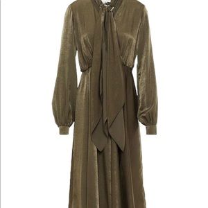 Sachin and Babi Daphne Satin Detachable Ring Tie Olive Sz 6 NWOT